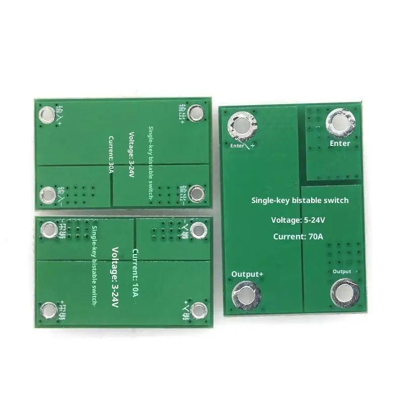 1Pcs Self-locking Electronic Switch Single-button Switch Module 10A 30A 70A High-current Single-button Bistable Switch