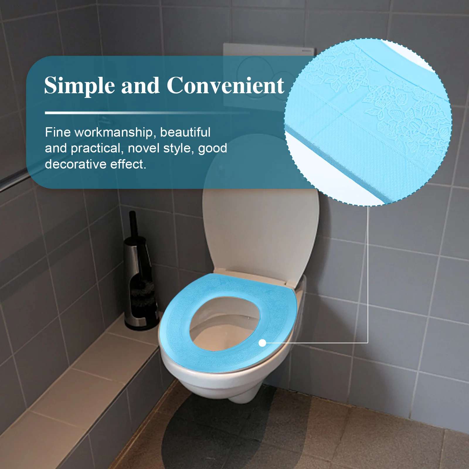 

O-Shaped Toilet Seat Cushion Waterproof Eva Cover Comfortable Bathroom Soft Pad Easy to Clean Home Hotel Use Toilet Seat Mat