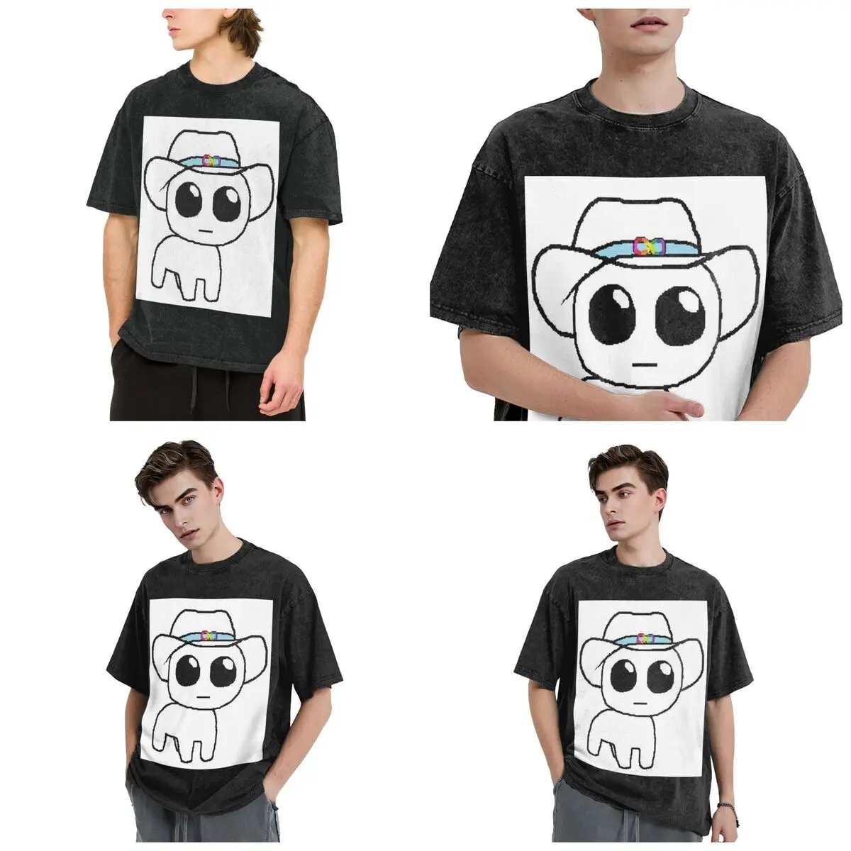 TBH Autism Creature Meme Yippee Hip Hop Short Sleeve T-Shirts Washed Tops Tees Streetwear T Shirt Vintage for Men woman