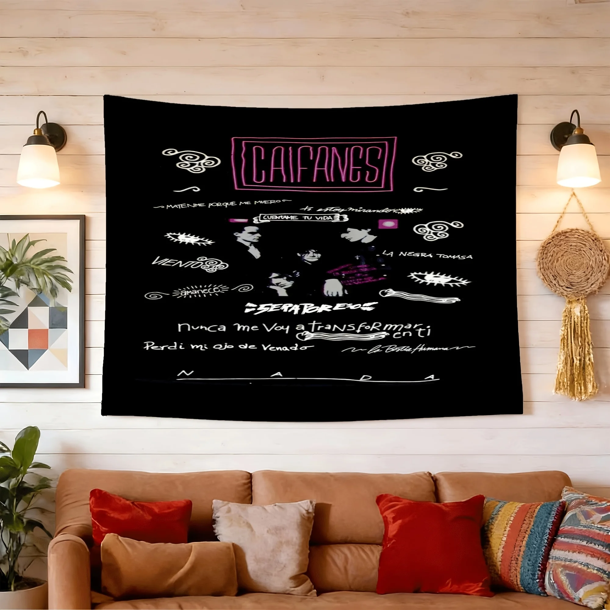 2 Caifanes Peach Skin Wall Tapestry | Perfect Gift for Various Festivals, Ideal for Living Room, Bedroom, Office Decor, Party Decoration