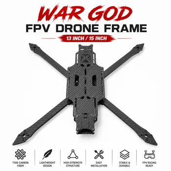 Rama drona FPV WAR GOD 13/15 cali, T300 z włókna węglowego, zestaw ramy quadcoptera dalekiego zasięgu, lekka, o wysokiej wytrzymałości, do wyścigów FPV DI