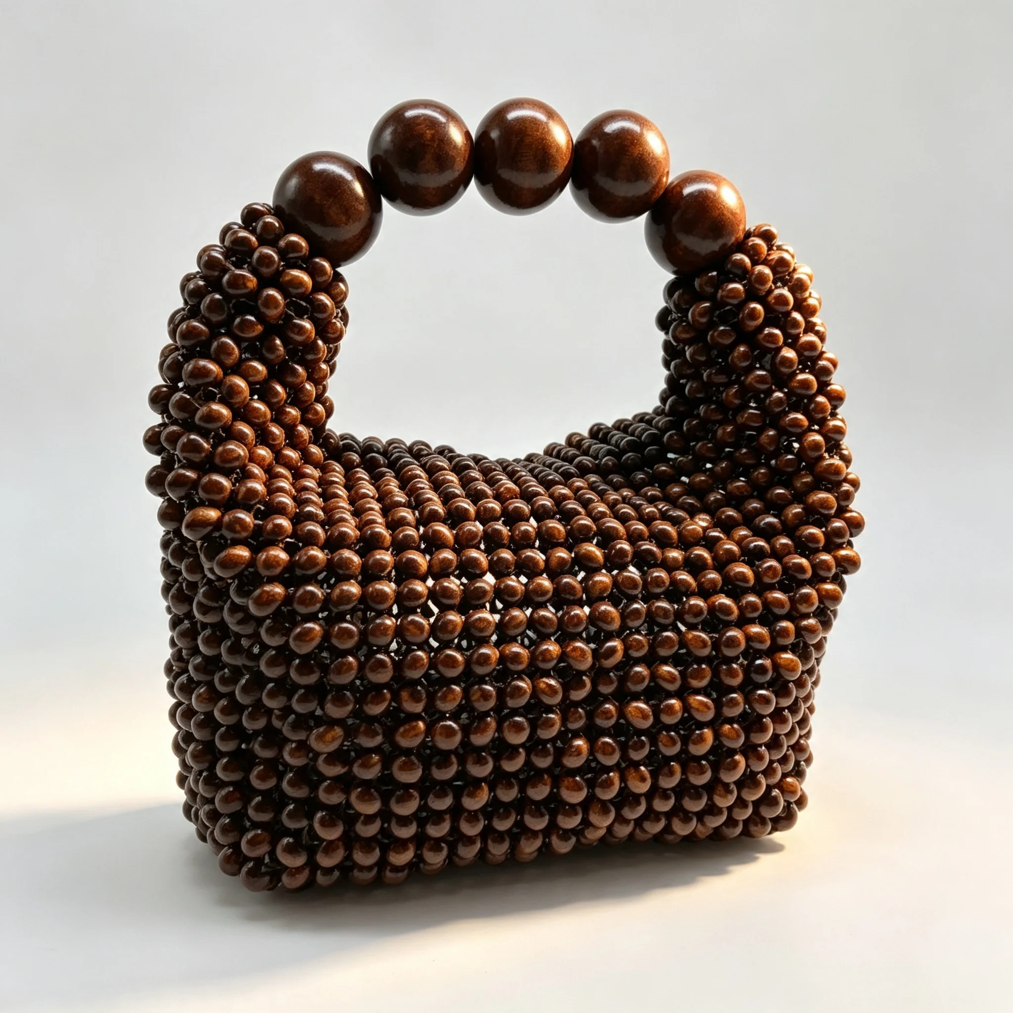 French Vintage Fashion - Sac à main en bois tressé
