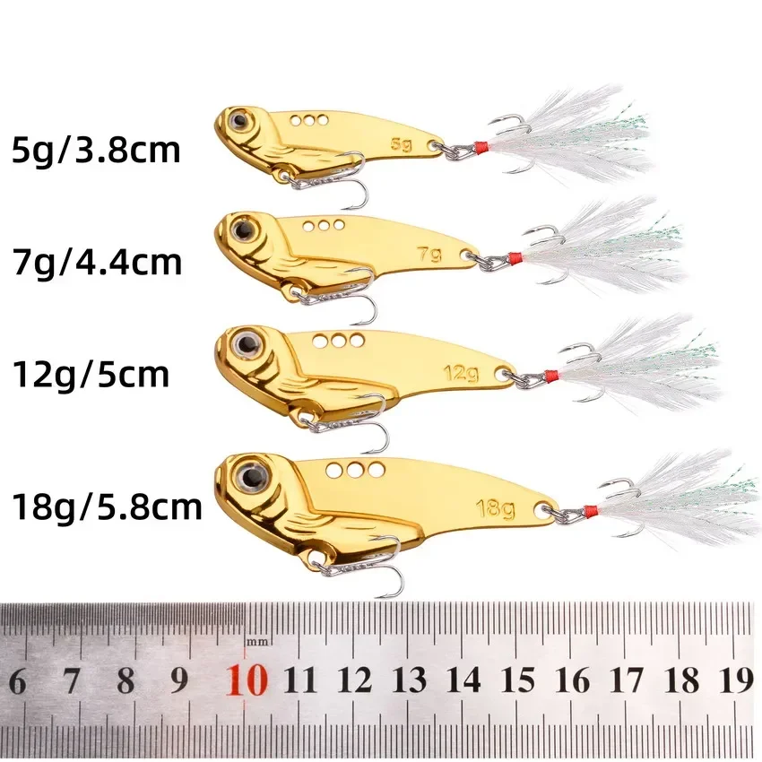 Metal Vib Fishing Lure 5g/7g/12g/18g Spinner Bait Jigging Wobblers Vib Spoonbait Pesca Tackles Crankbait Spinner Spoon Lures