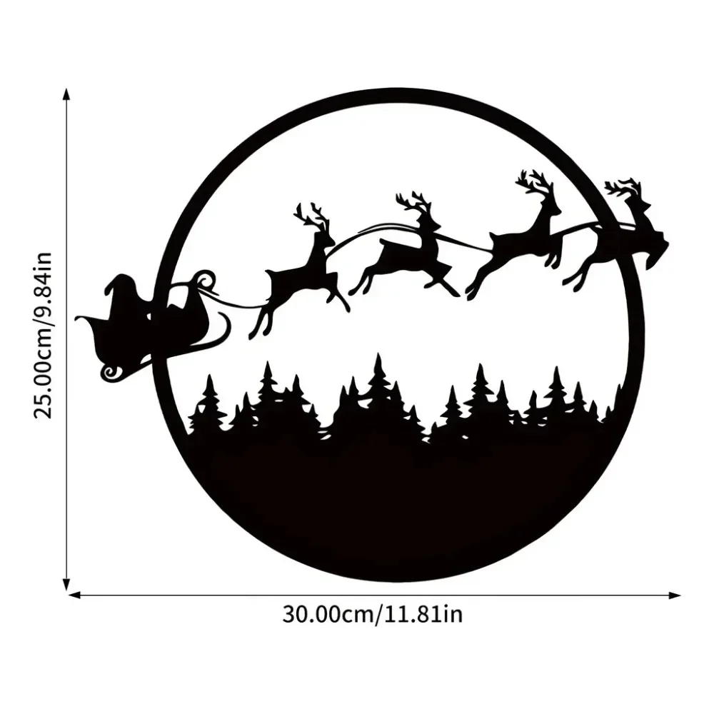 CIFBUY Christmas Flat Iron Wall Decor, Vintage Cutout Metal Wall Art, Waterproof Weather-Resistant Hanging Ornament Farmhouse