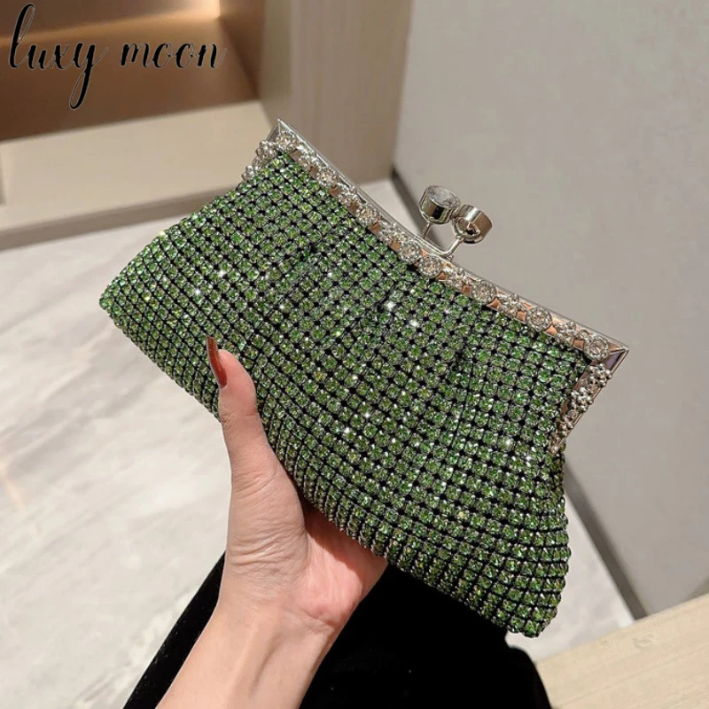 Luxy Moon Luxury Rhinestone Evening Clutch Bag Dress Wedding Bride Handbag Shiny Design Party Banquet Lady Portable Purse Z534