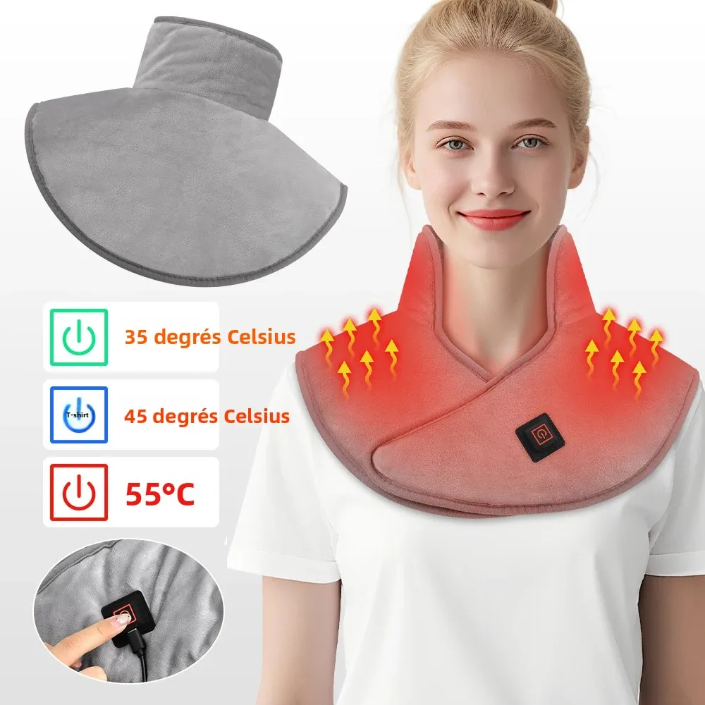 

Electric Heating Shoulder Neck Pad Cervical Wrap 3 Gears Thermal Compress Shawl Warm Back Shoulder Warm Winter