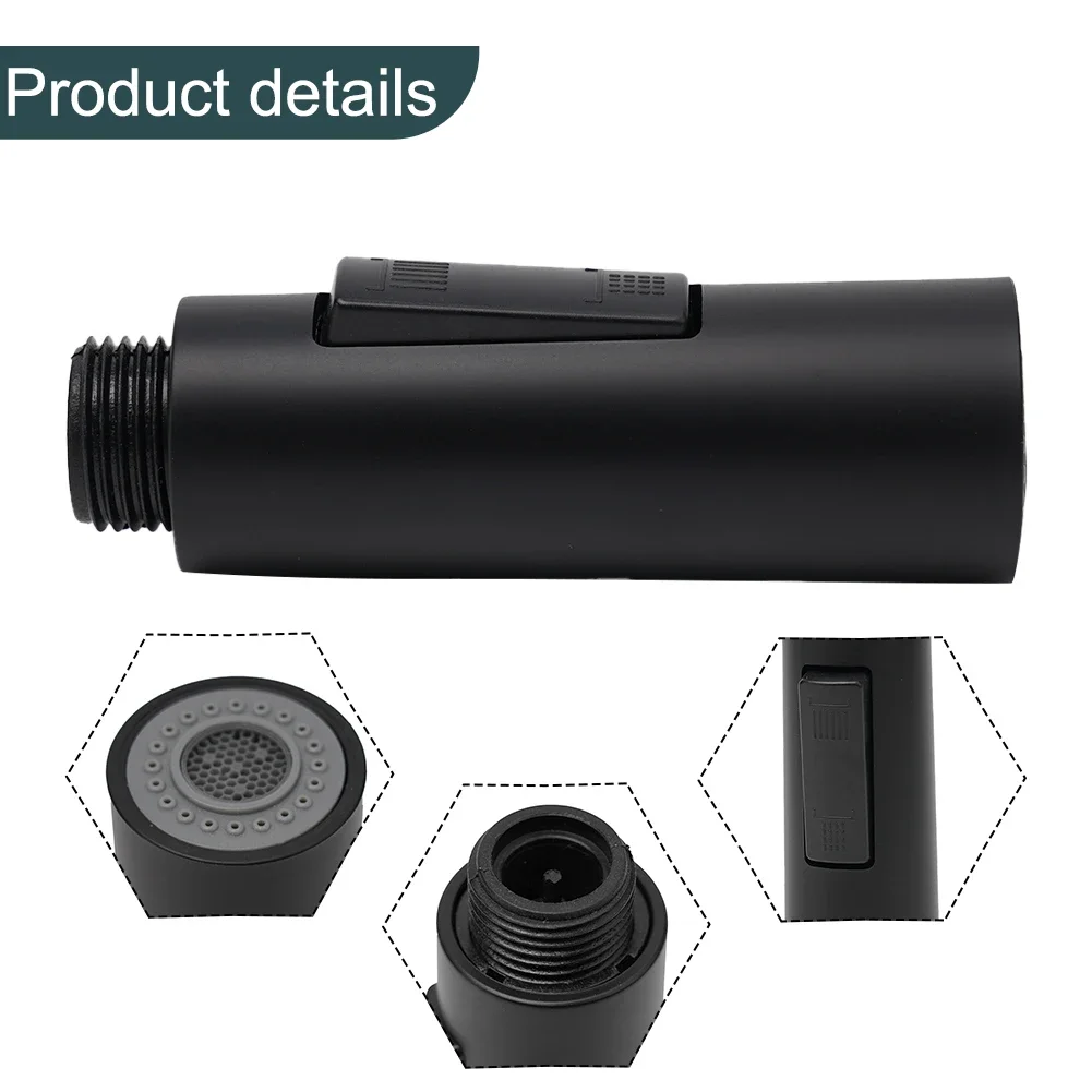 Faucet Nozzle Sprayer Head Faucet Shower Black Kitchen Spare Sprayer Head Pull-out Faucet Shower Head 1PC High Quality