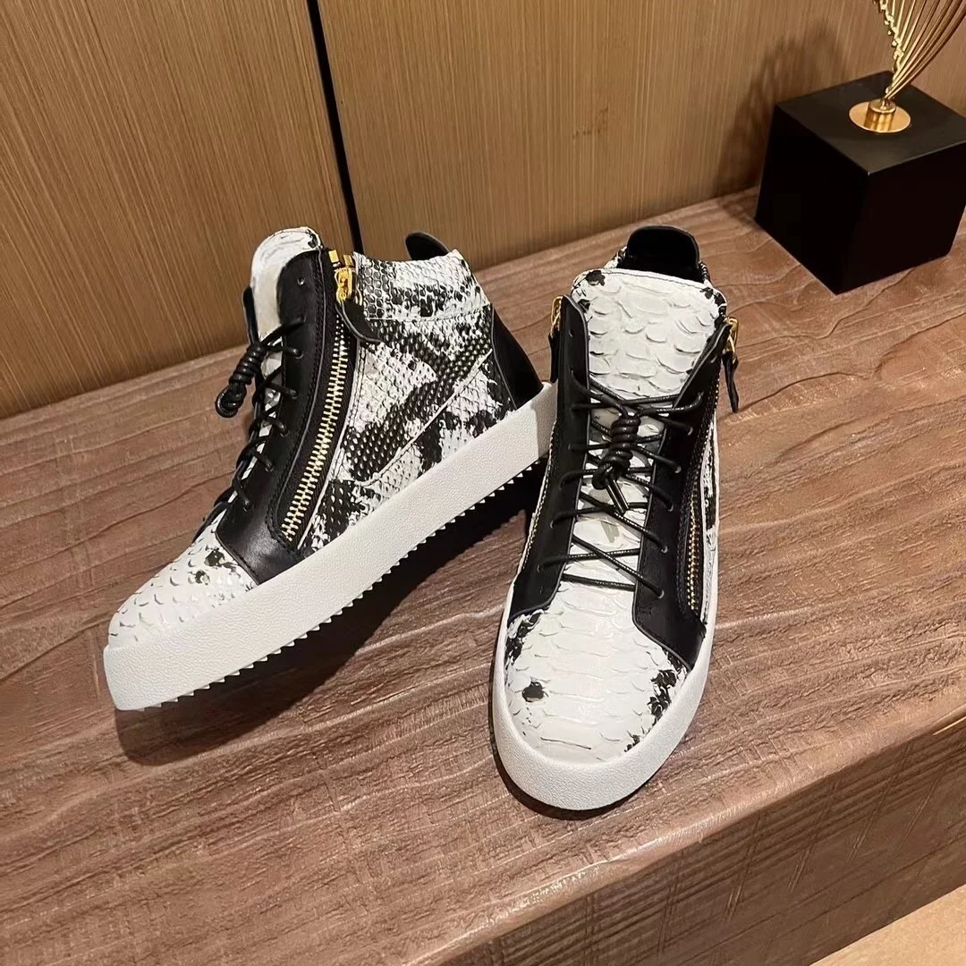 

Top Quality Casual Sneakers for Men Brand Designer Women High-top Tennis shoes 35-48 Luxury Genuine Leather GZ Sports shoes 0072