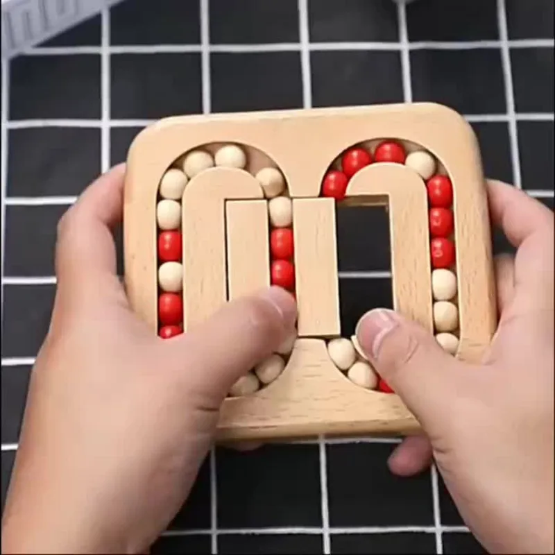1Set Maze Ball Game, Creative Ring Solving Maze Adult Stress Relieving Puzzle Game, Wooden Plane Ball Hole Lock Luban Lock