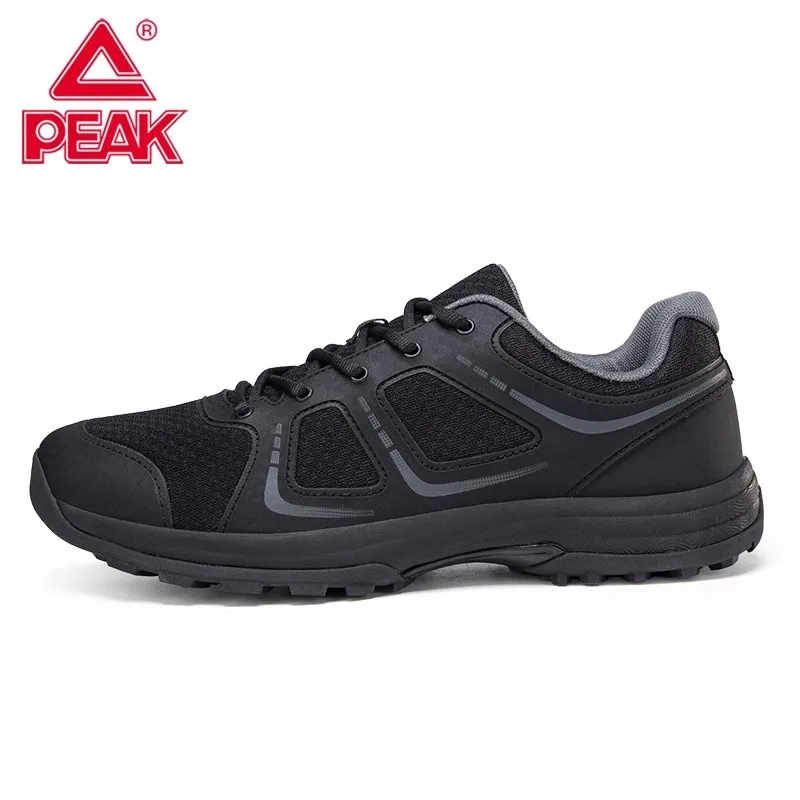 Peak state extreme training shoes for men, water shield anti splash ultra light sports shoes, all black body racing training run