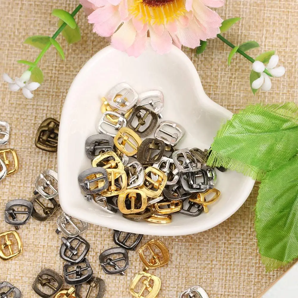 20/40PCS 7mm Mini Ultra-small Tri-glide Belt Buckles DIY Dolls Buckles Doll Bags Buttons Dolls Accessories