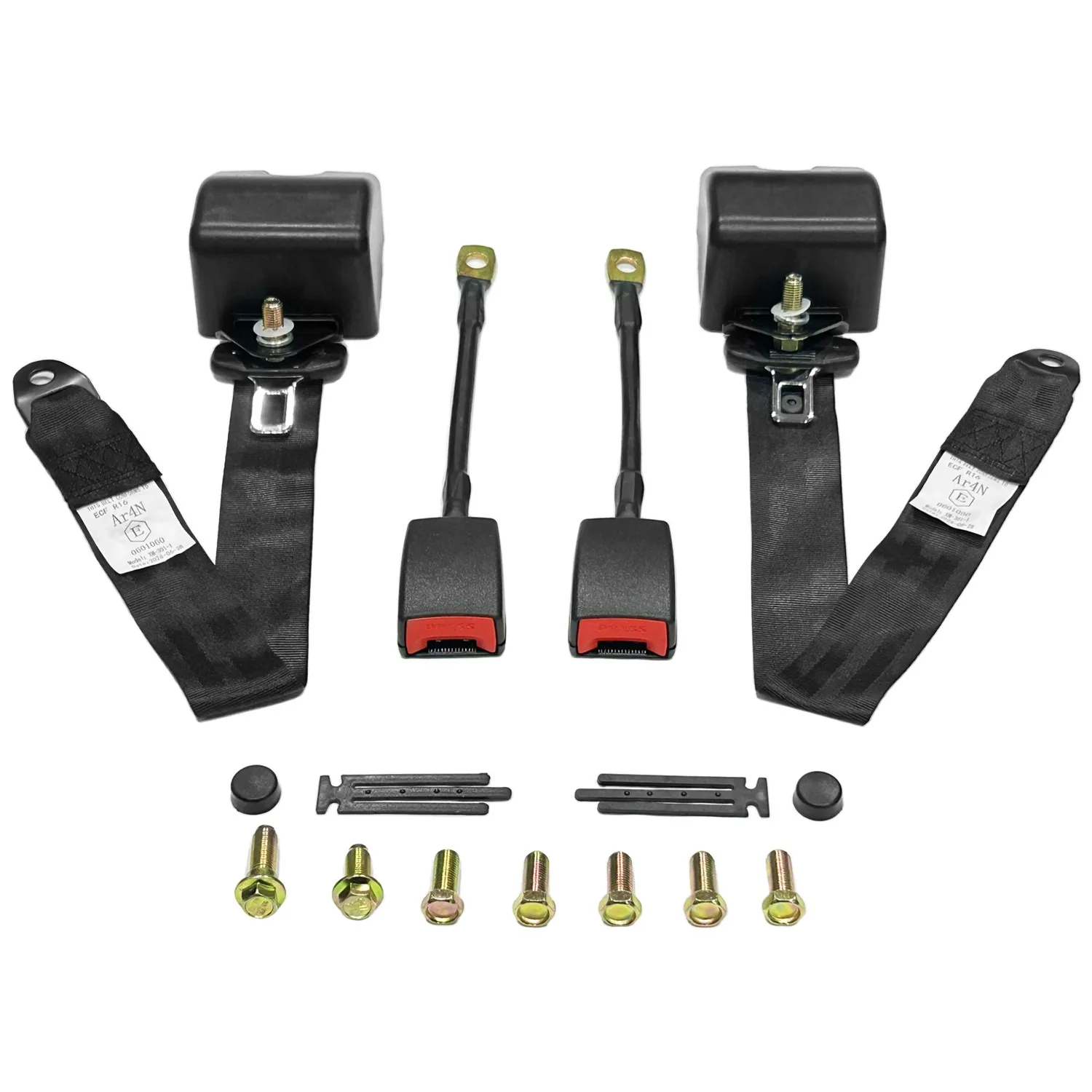 2X Holden Commodore 3 Point Safety Adjustable Seat Belt Strap Car Black
