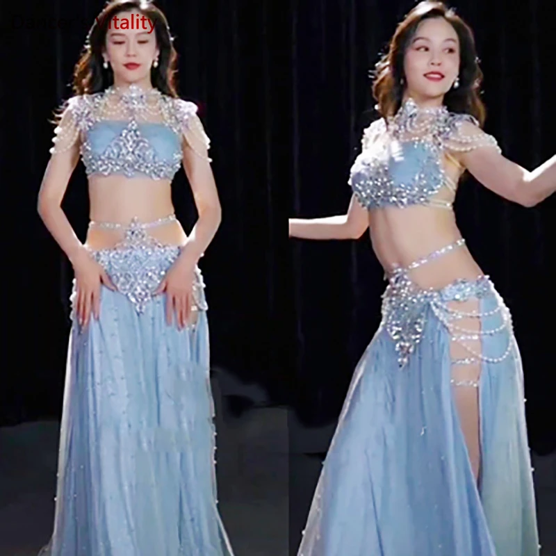 Belly Dance Professional Clothes for Women Cusomzied Adult Children Bellydance Bra+long Skirt 2pcs Girl\'s Belly Dancing Outfit