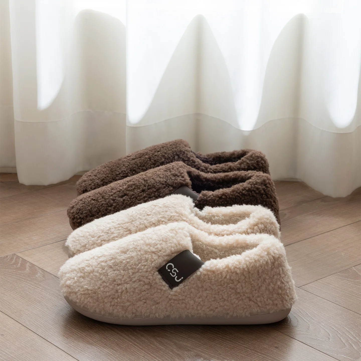 2026 Winter New Arrival Full‑Wrap Home Slippers Soft Plush Cotton Slippers Light‑Weight Non‑Slip Warm Bedroom Floor Shoes