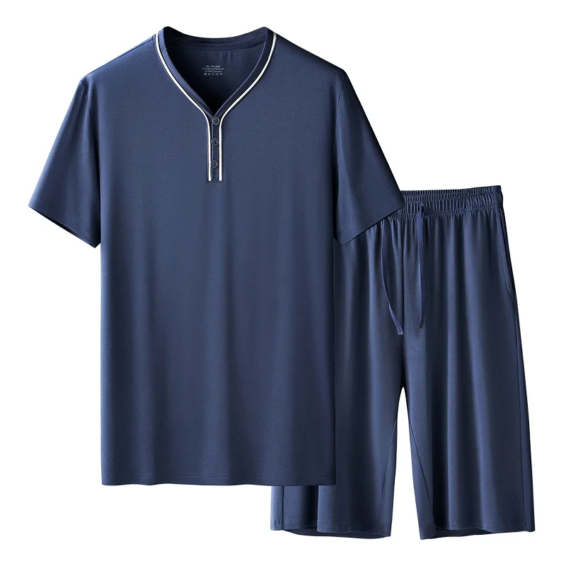 

Men's Ultra Fine Modal Pajamas Set Comfortable Spring Summer Short Sleeves Loungewear Luxury Sleepwear for Men