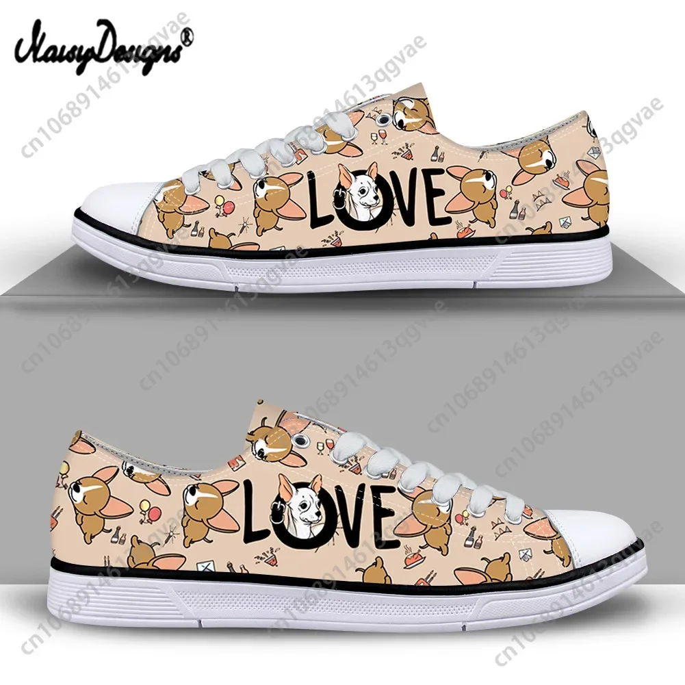Cartoon Chihuahua Print Animal Women Low Top High Quality Sneakers Mens Womens Teenager Canvas Sneaker Couple Shoes Custom Shoe