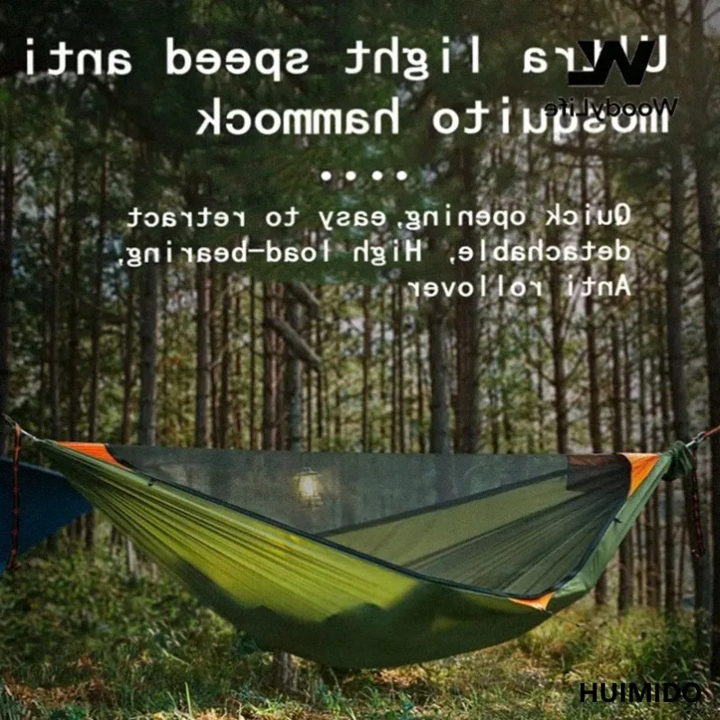Outdoor Camping Hammock With Mosquito Net Garden Portable Awning Tent Sleeping Hanging Hammocks Swing For Nature Hike Canopy