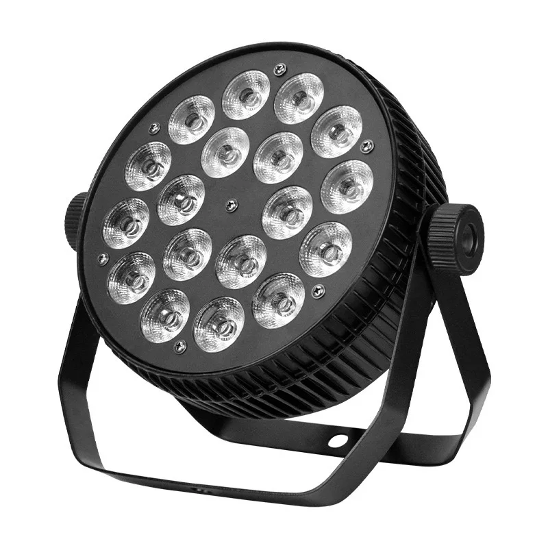 18x10W フルカラー LED フラットパーライト RGBW 4IN1 DMX512 LED ウォッシュエフェクトライト KTV ディスコ DJ パーティーウェディングクラブバーステージイベントショー