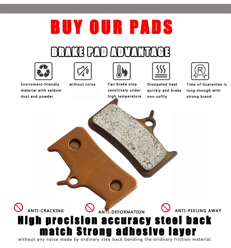 وسادة فرامل قرصية للدراجة من DELT مكونة من 4 أزواج، لـ، Deore، XT، BR-M755، 766، Grimeca، النظام 8، الدراجة، الجزء #5