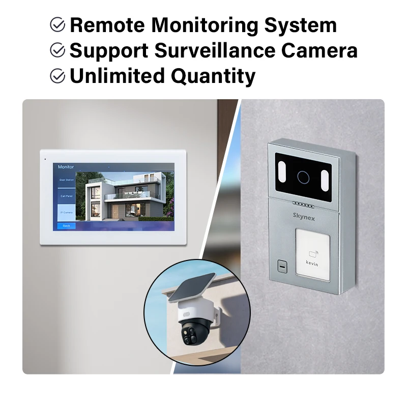 Sistema de intercomunicação Tuya WIFI tela HD de 7 polegadas 1080P visão noturna à prova d'água sem fio segurança villa