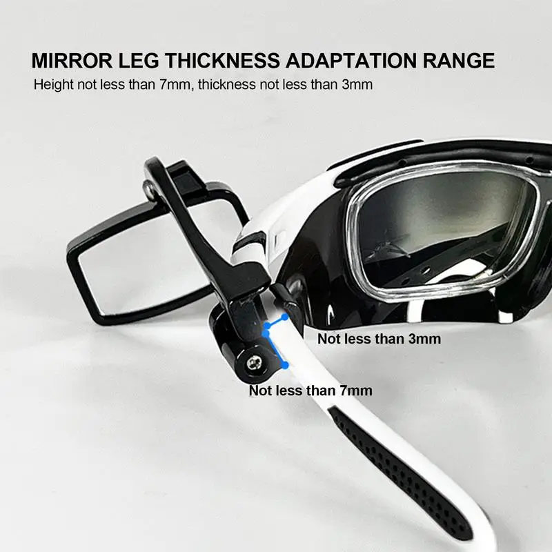 Cycling Glasses Mirror Lightweight Eyeglasses Mounted Mini Rear View Mirrors Adjustable Helmet Rearview Mirror Cycling Accessory