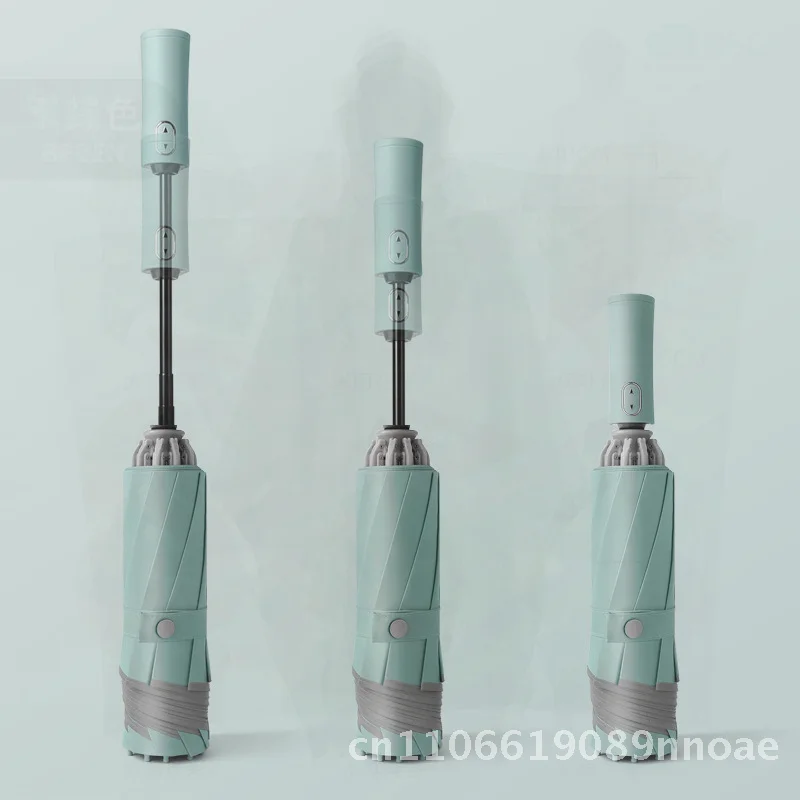 

10-Bone Automatic Umbrella Windproof Section-by-Section Anti-Rebound Reflective Strip Full-Reflective Sunny Umbrella for Adults