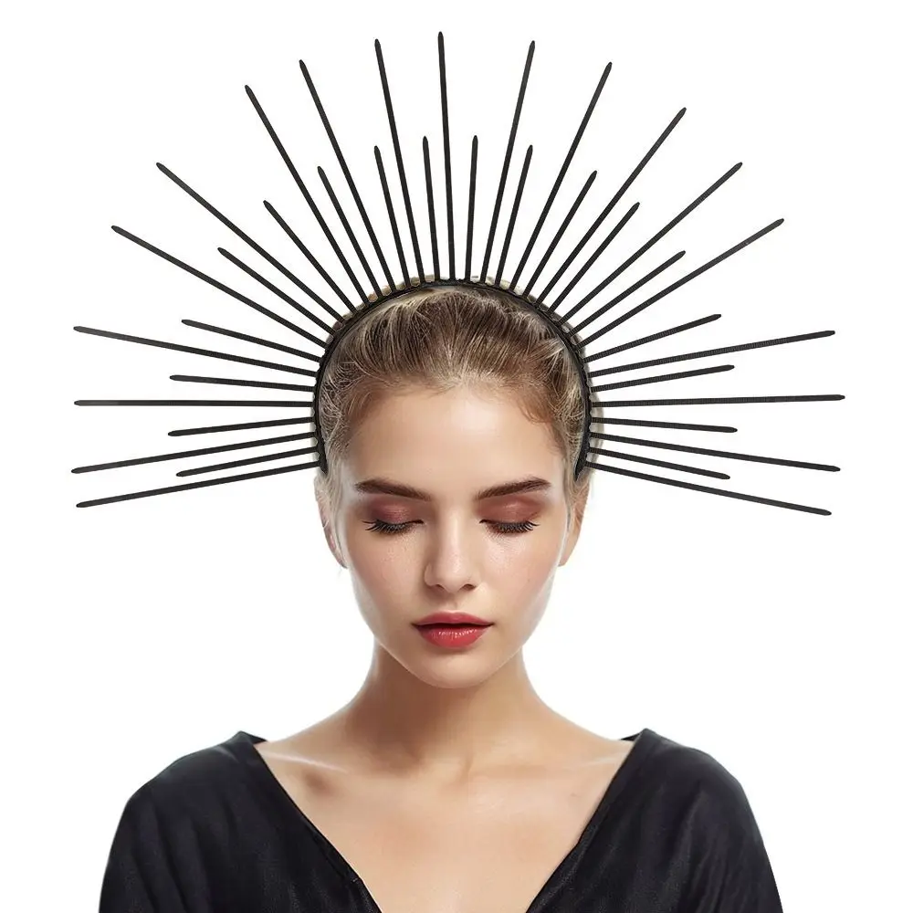 

Elegant Sun God Halo Headband Star Moon COSPLAY Hair Hoop Silver The Halo of the Virgin Mary Tiara Headdress Hair Accessories