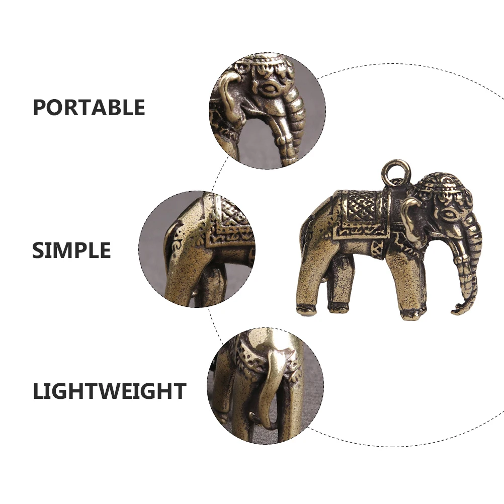 

3pcs Delicate Pendants Brass Keychains Hanging Elephant Decor Decorative Elephant Accessories Keychain Home Decor