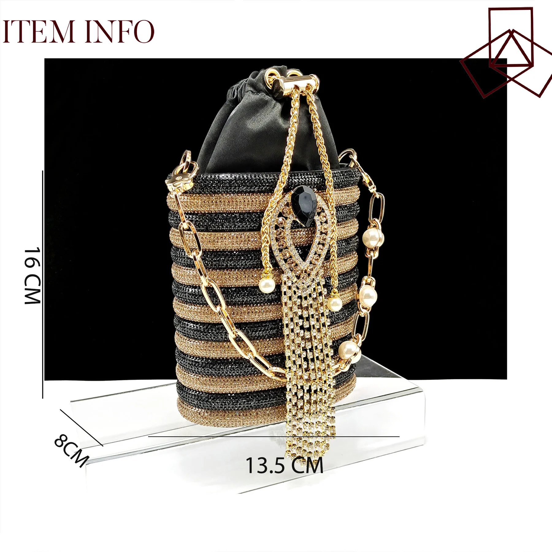 Hot Selling Ladies Sandals and Bag Crown Diamond Design And Long And Short Double Chains Bag for Party Wedding view 6
