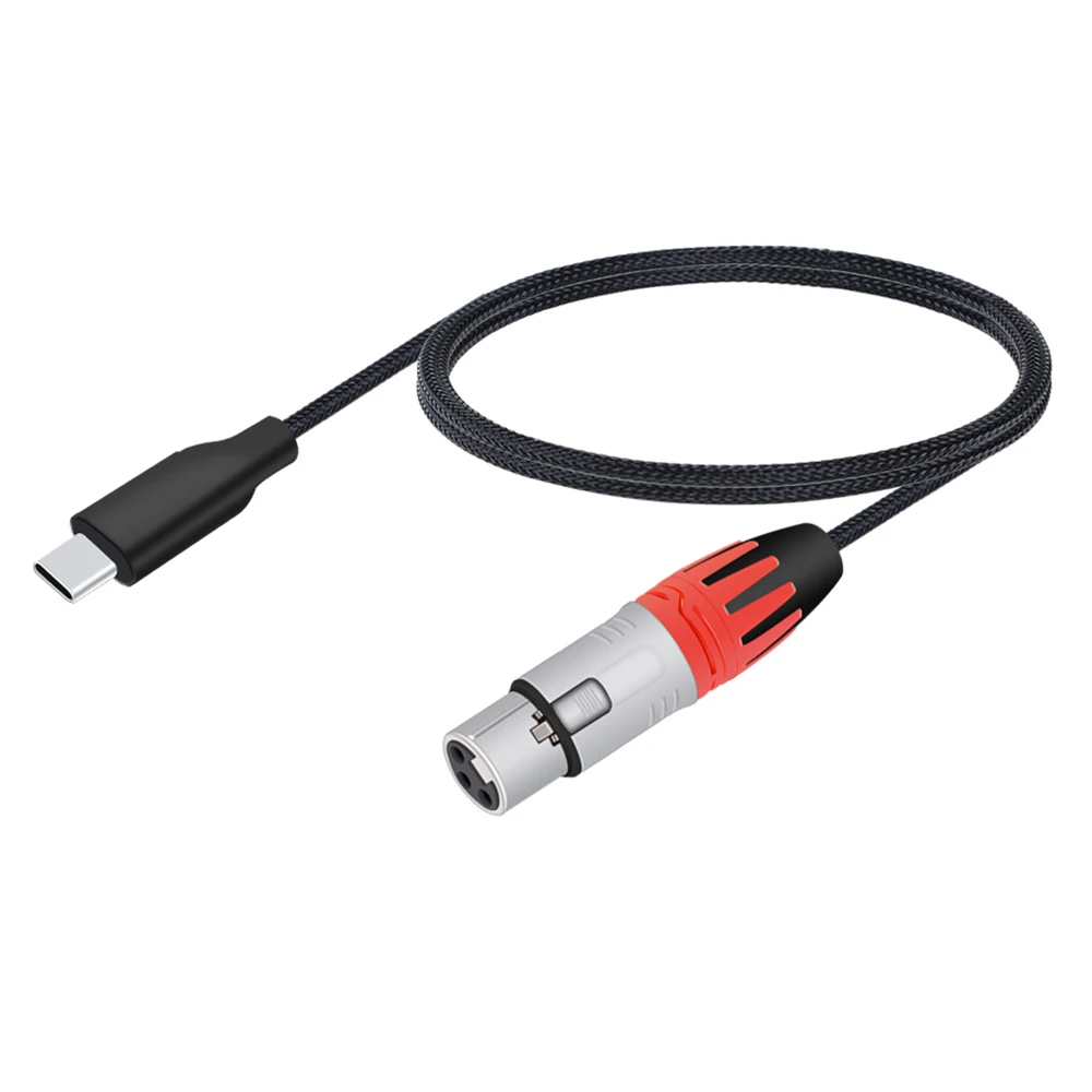 USB C to XLR Male/Female Audio Cable,USB Type C to XLR 3Pin Adapter for Amplifier Mixing Console Mobile Phone PC Laptop Tablet