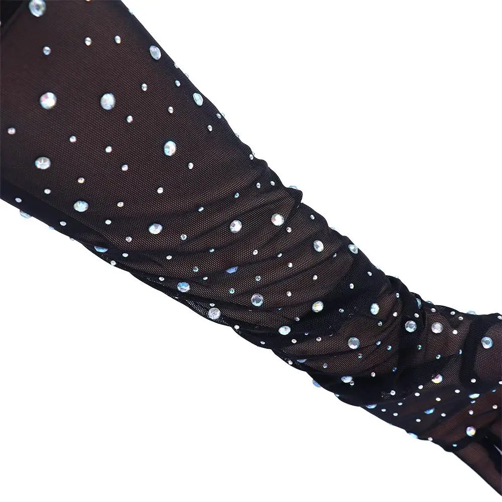 ถุงมือตาข่ายระบายอากาศแบบใส ถุงมือคอสเพลย์ ถุงมือเจ้าสาวงานแต่งงาน ถุงมือยาว ถุงมือกันแดด ถุงมือผู้หญิงสำหรับขับรถ