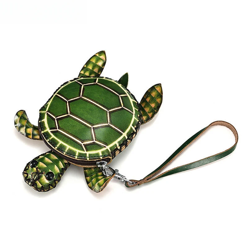 Creative genuine leather zero wallet mini cute small wallet fashionable genuine leather small clutch bag personalized turtle bag
