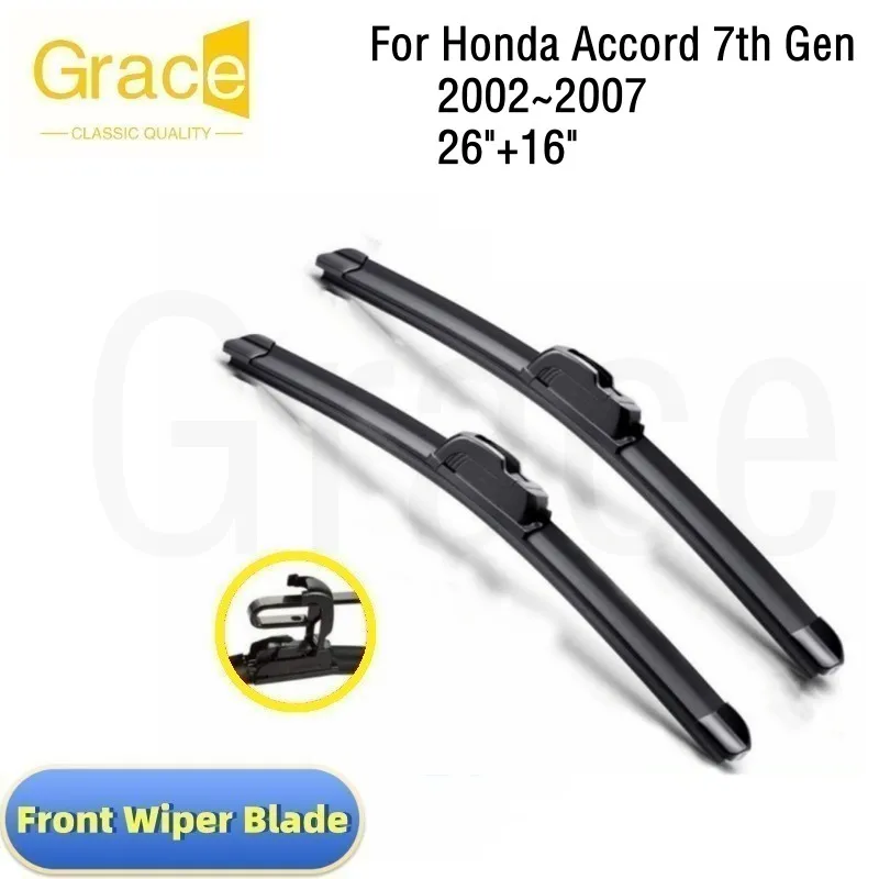 

Wiper Blade For Honda Accord 7th Gen 26"+16" Car Windshield Windscreen Rubber 2002 2003 2004 2005 2006 2007