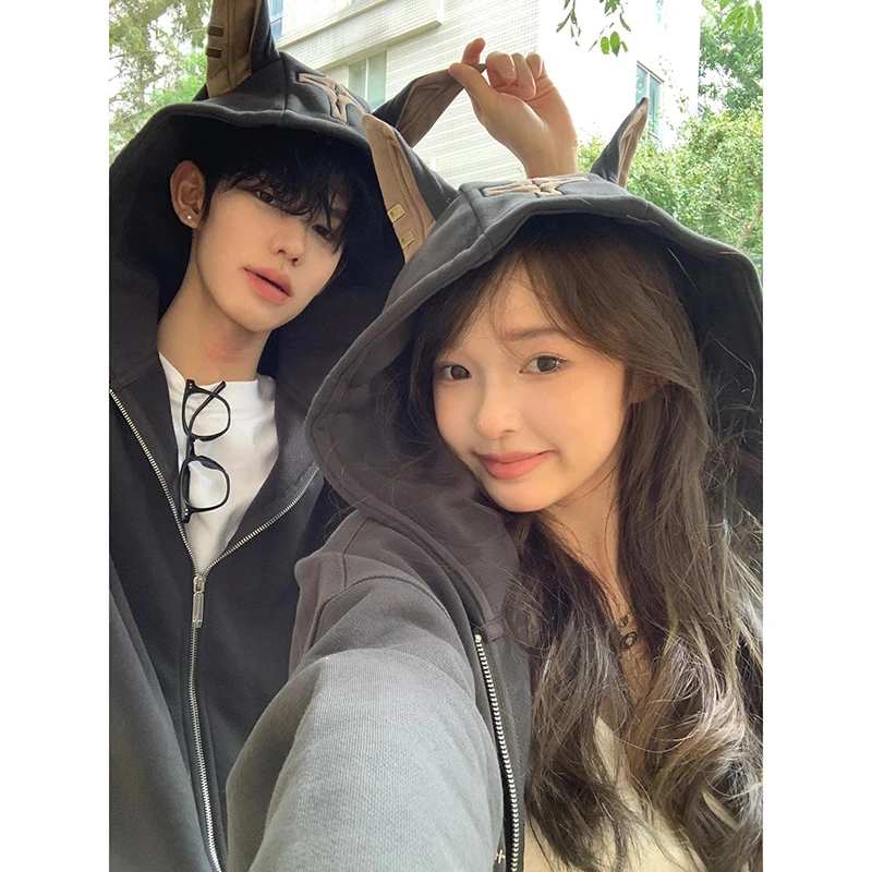 

Толстовка Heavyweight Ey Bla Doberman мужская, весенне-осенняя, в американском стиле, парная, с капюшоном, на раннюю осень, открытый кардиган