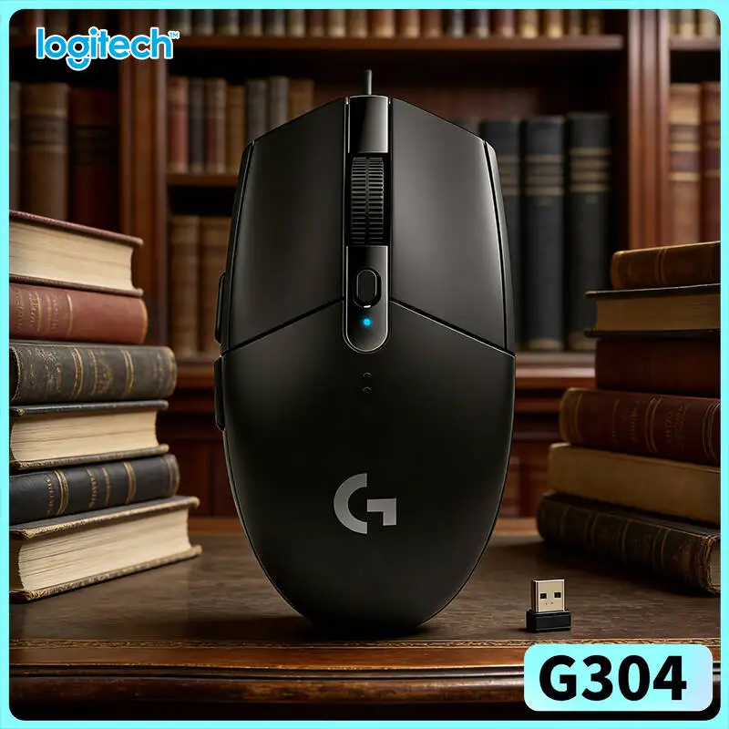 Logitech G304 LIGHTSPEED Wireless Gaming Mouse no cable limitation allows free movement on large size desktop surfaces