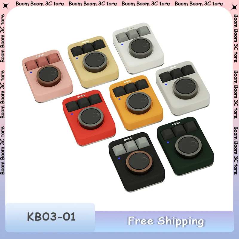 

DOIO KB03-01 Мини-механическая клавиатура RGB Нижняя часть Горячая замена Алюминиевый дизайнер Две ручки Настроить Проводная клавиатура QMK/VIA