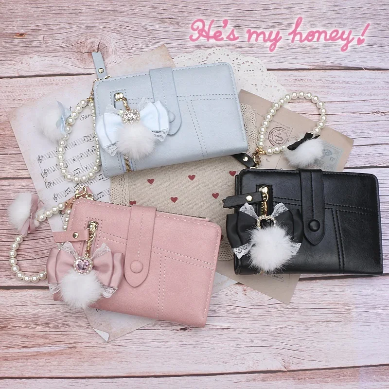 Sweet Women's Wallet Short Coin Purse Fashion Wallets for Woman Card Holder Lolita Ladies Wallet for Female Hasp Mini Clutch