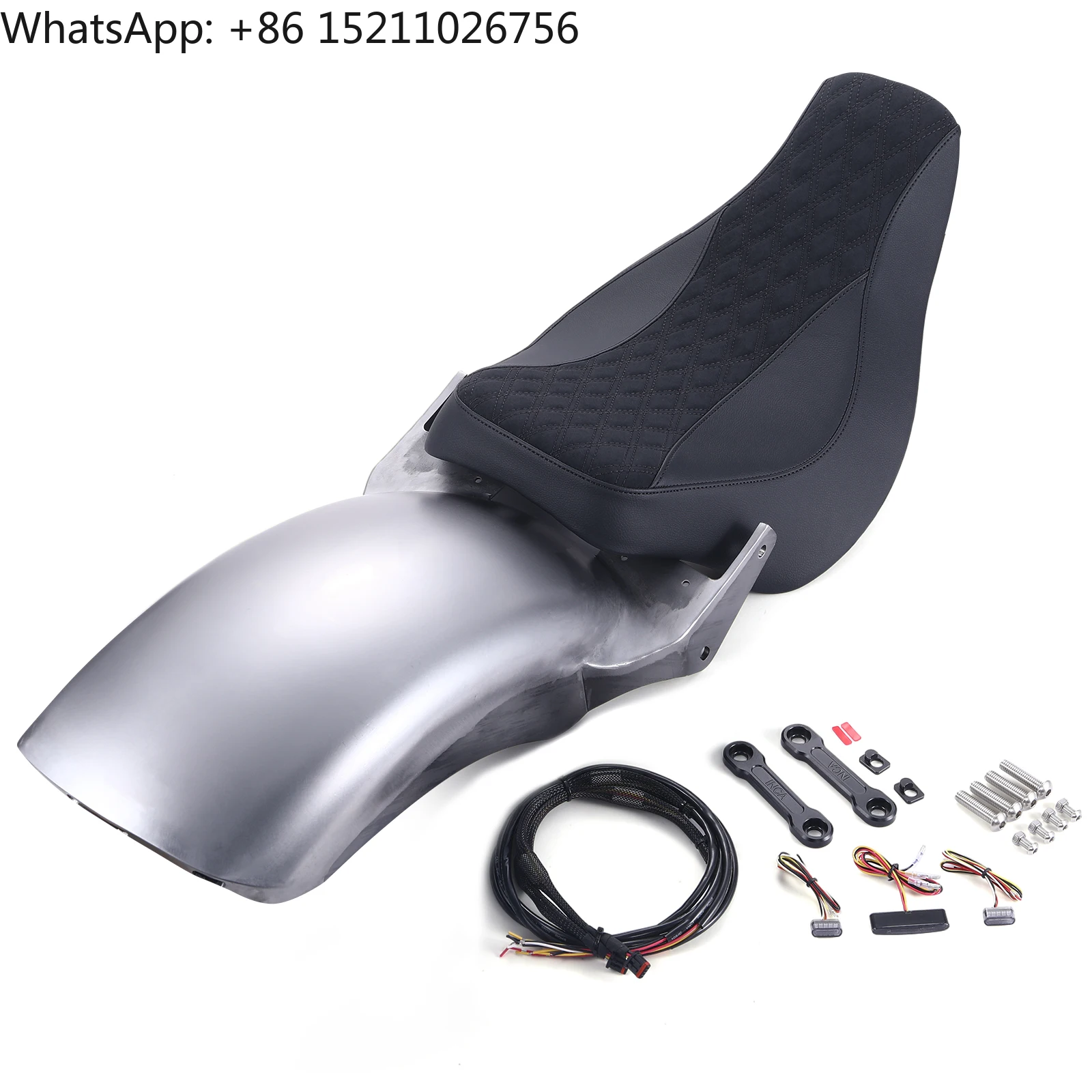 Alloy Steel Short Rear Fender Black Solo Seat for Harley Softail Fat Boy Breakout Fxbr Flfb 2018-2024