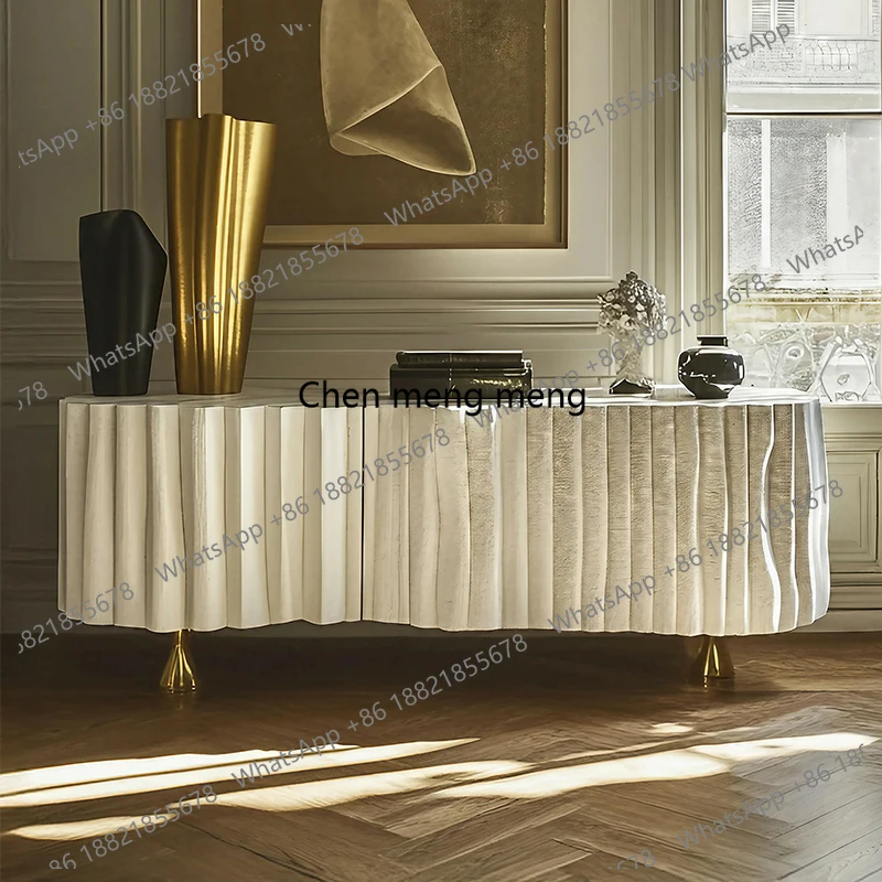 American-style Light Luxury Solid Wood TV Cabinet Living Room Wall-mounted Storage Modern Floor-standing Audio-visual Cabinet