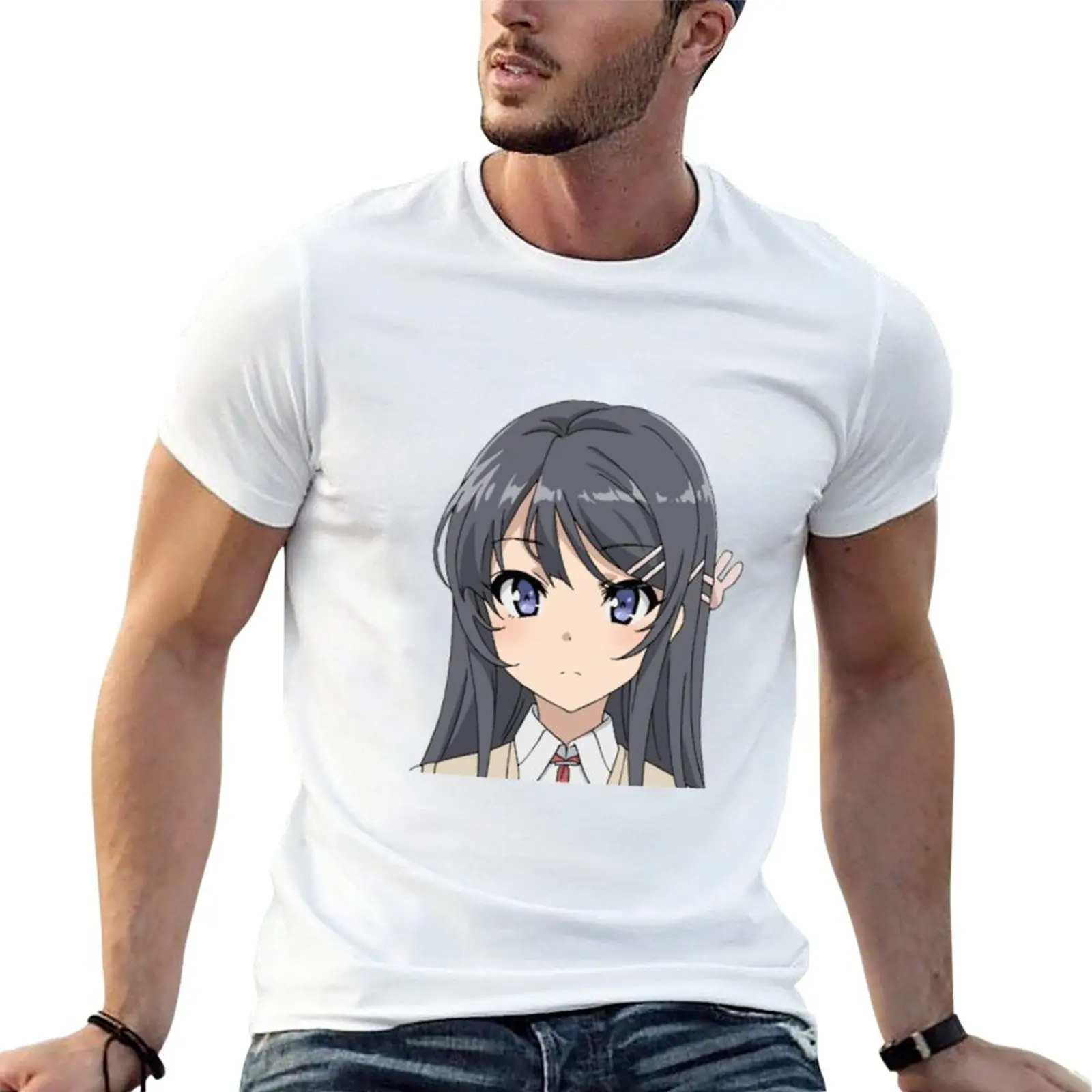 

Mai Sakurajima - RASCAL DOES NOT DREAM OF BUNNY GIRL SENPAI T-Shirt summer tops kawaii clothes oversized t shirt men