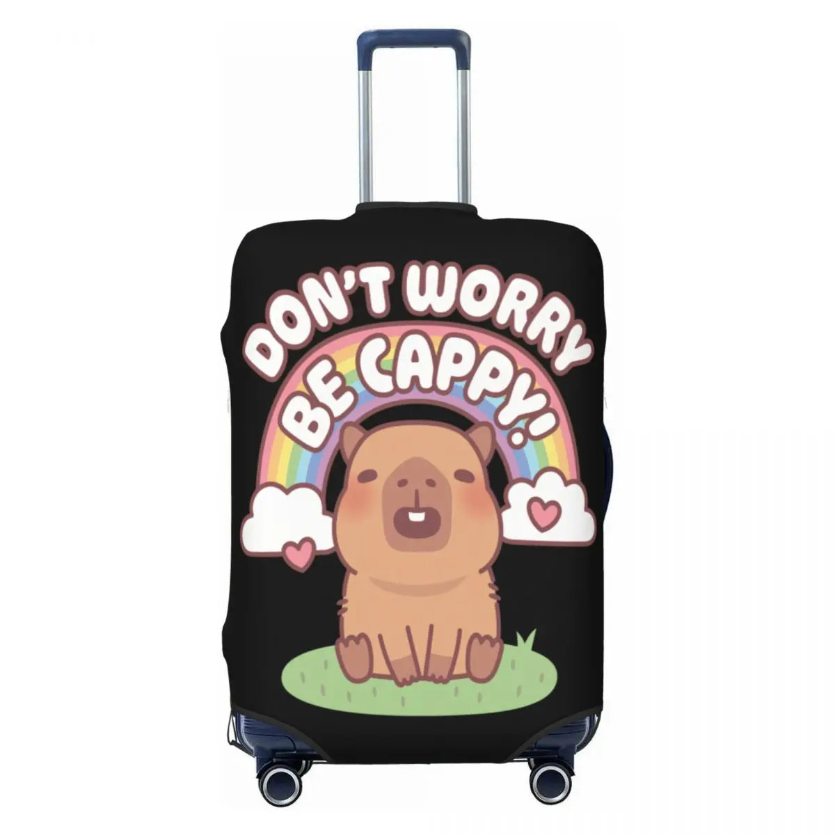 

Custom Cute Capybara With Rainbow Luggage Cover Protector Funny Travel Suitcase Protective Cover for 18-32 Inch