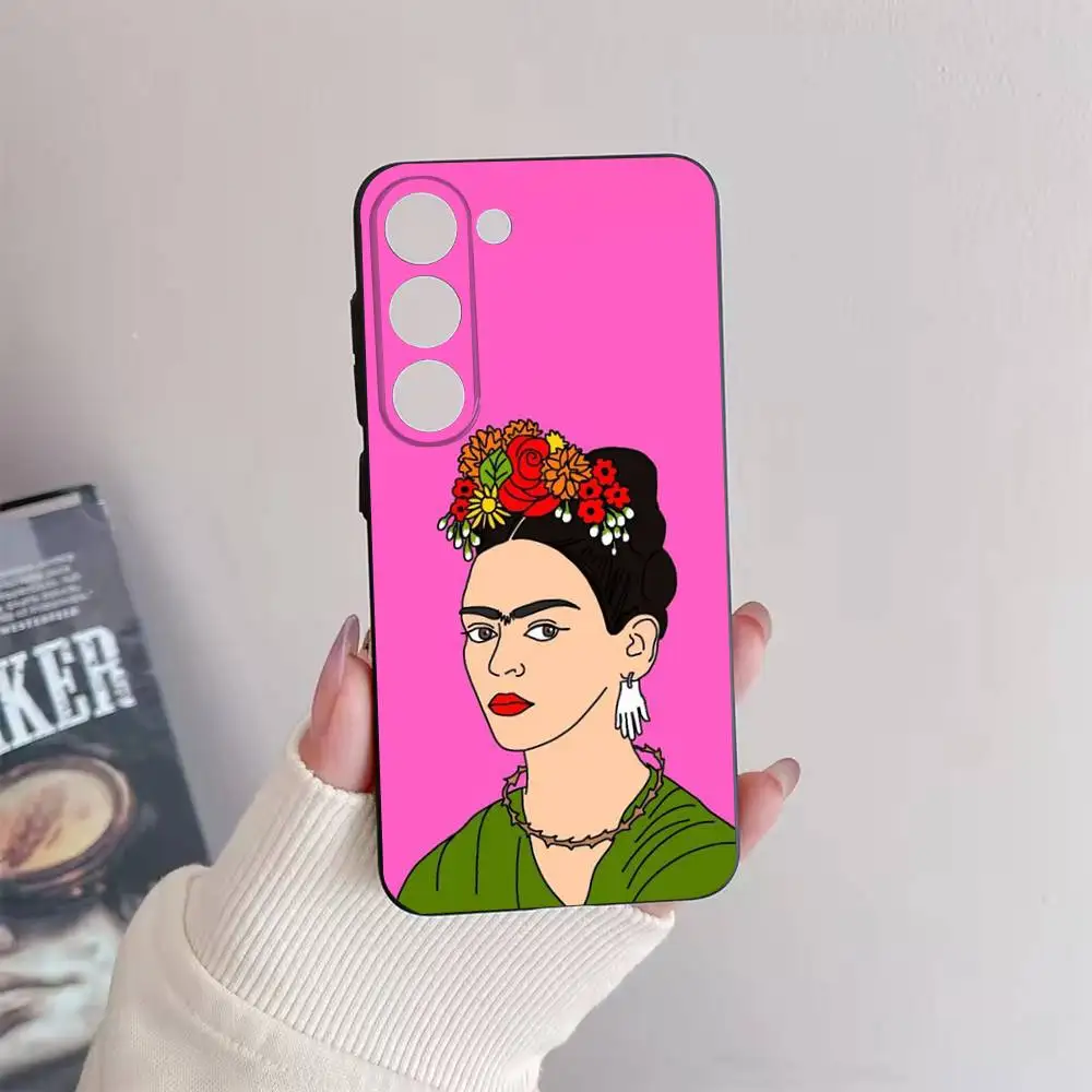 حافظة هاتف F-Frida-s K-Kahlo-g Art لهاتف سامسونج جالاكسي A 91,80,73,72,71,53,52,51,22,5G غطاء أسود ناعم مقاوم للصدمات