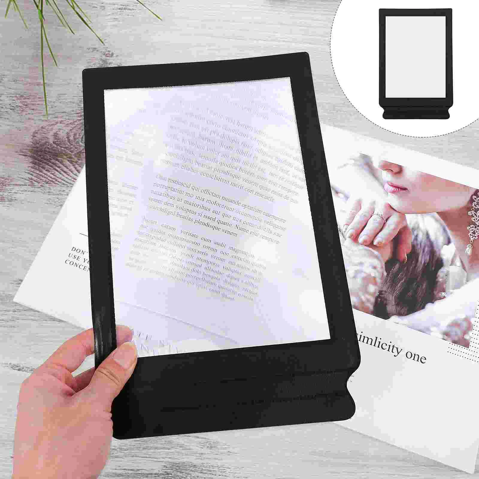 

Magnifier Cards Sized Magnifying Tool Reading Pocket Handheld Lens Black PVC Elder