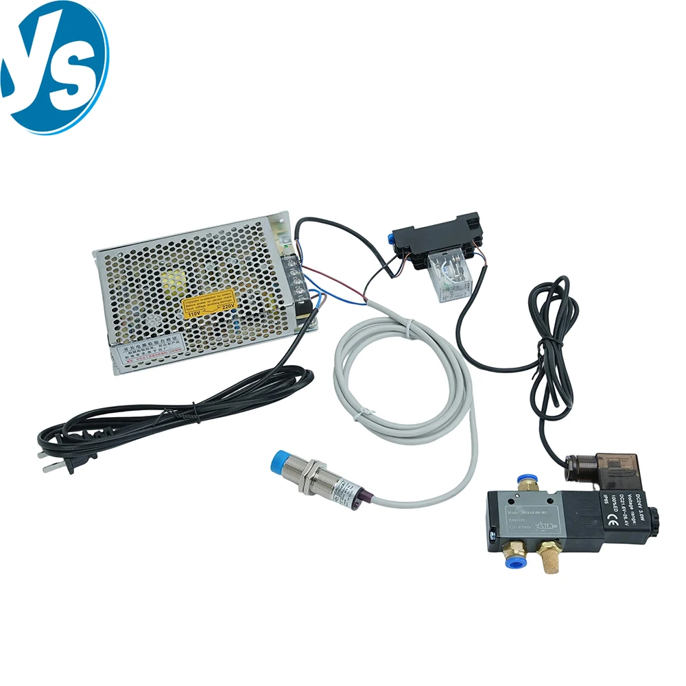 24V Pneumatic Cylinder Automatic Reciprocating Control Kit with Proximity Switch Relay Solenoid Valve for Automation Control