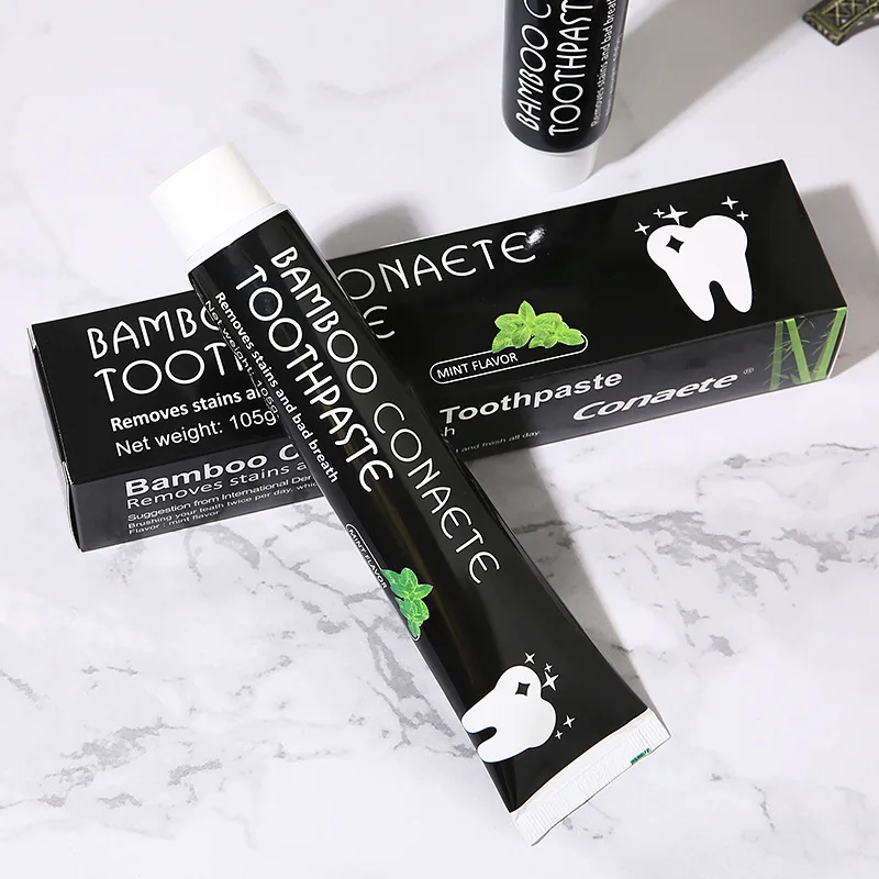 Bamboo Charcoal Toothpaste Whitening Fluoride Free Fresh Breath Strong Teeth Activated Carbon Black Toothpaste