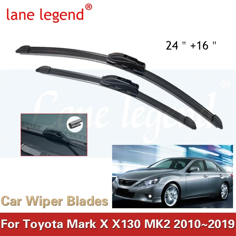 

For Toyota Mark X X130 MK2 2010~2019 Frameless Front Wiper Blades Rubber Cutter Replacement Auto Accessory U J Hook High Quality