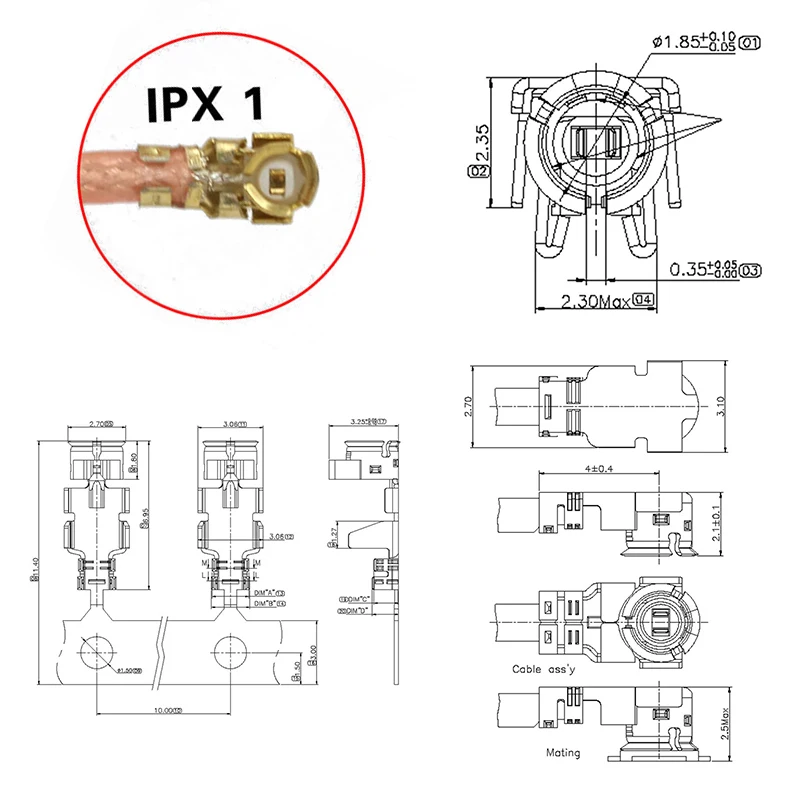 SMA to IPX Pigtail Jumper RP SMA Female to U.FL IPX 1 RG178 RF1.13 Coax Cable Adapter for Wifi Router Antenna 5cm 15cm 30cm