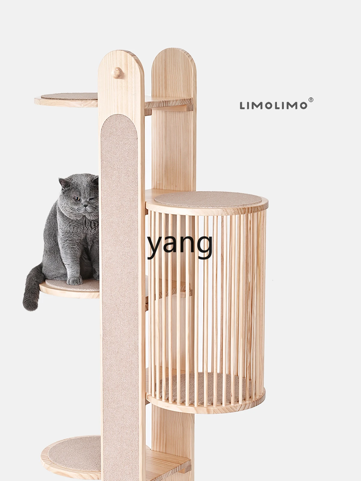 Yjq Solid Wood Cat Climbing Frame Cat Nest Cat Tree Integrated Ice Sucker Large Internet Celebrity Minimalist Vertical