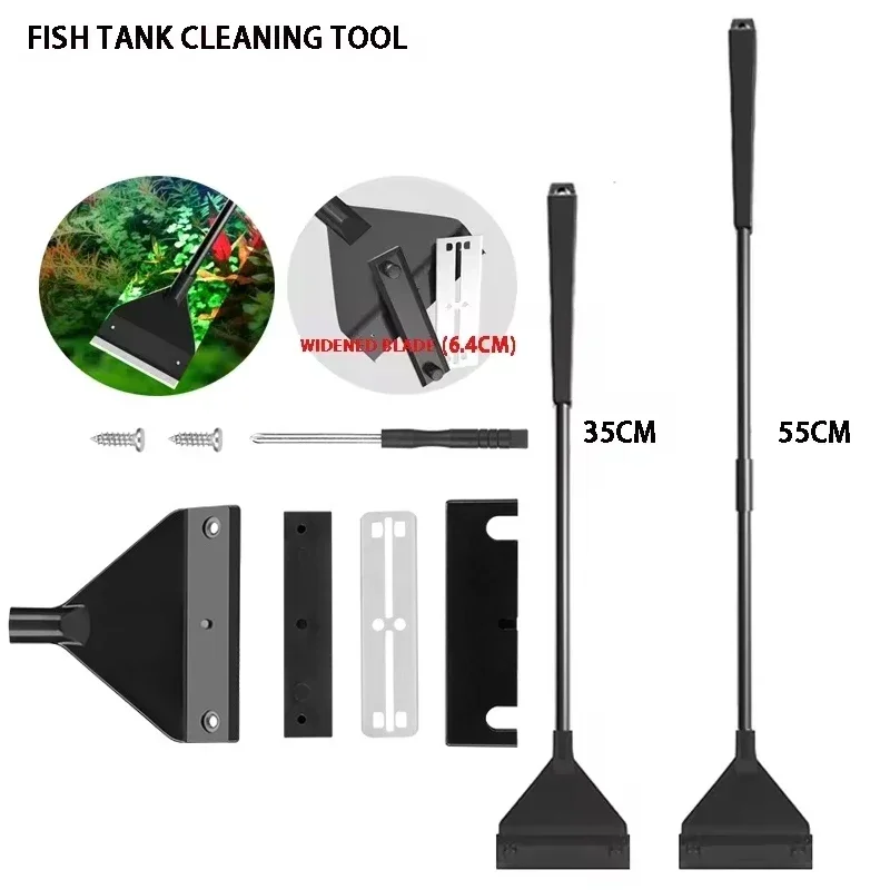 Aquarium cleaner fish tank algae removal scraper water grass flat sand algae removal cleaning multifunctional cleaning tool set