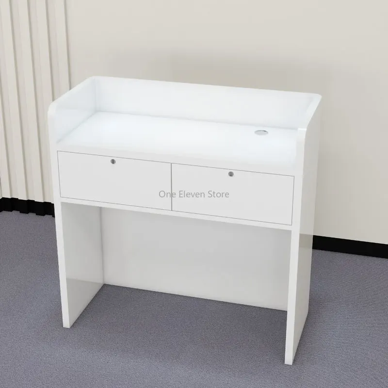 Modern White Clothing Front Reception Desk Information Simplicity Small Reception Desk Nail Sillas De Oficina Reception Furnitur